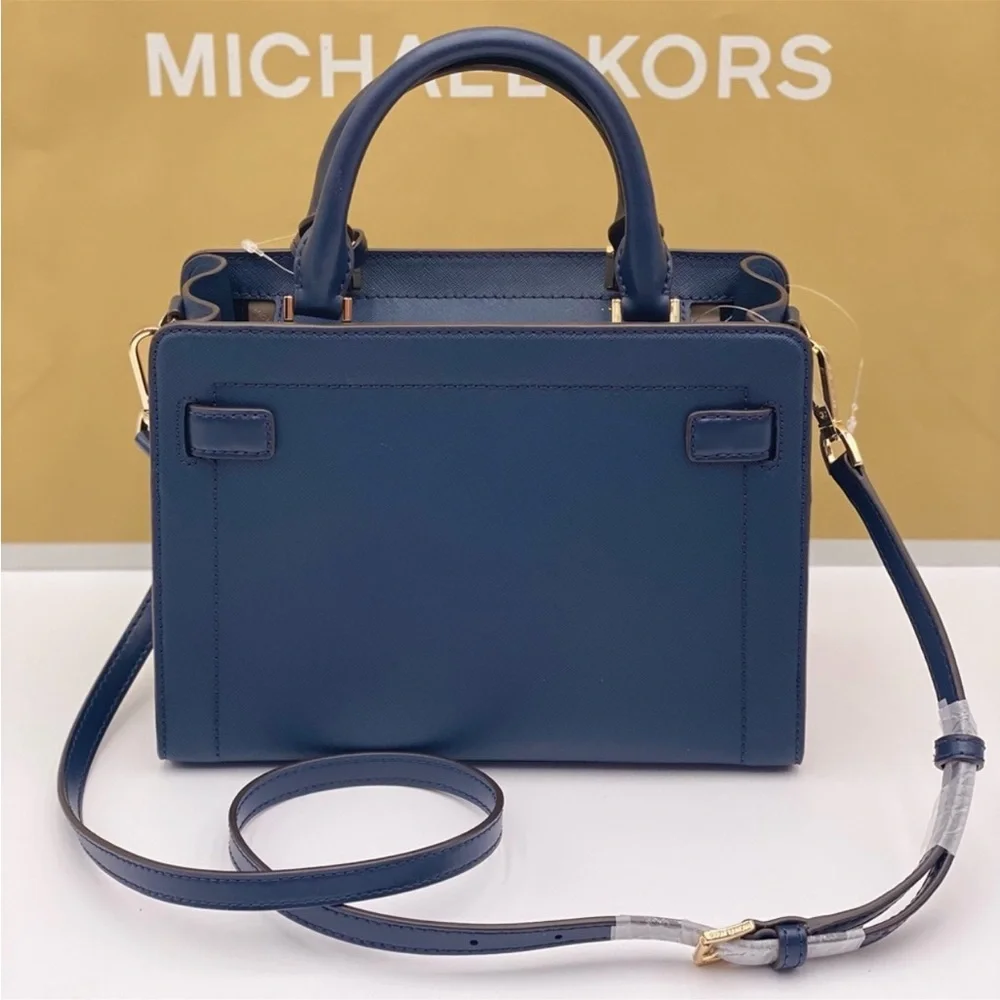 MICHAEL KORS RAYNE SMALL EAST WEST SATCHEL NAVY COLOR - Picture 11 of 15
